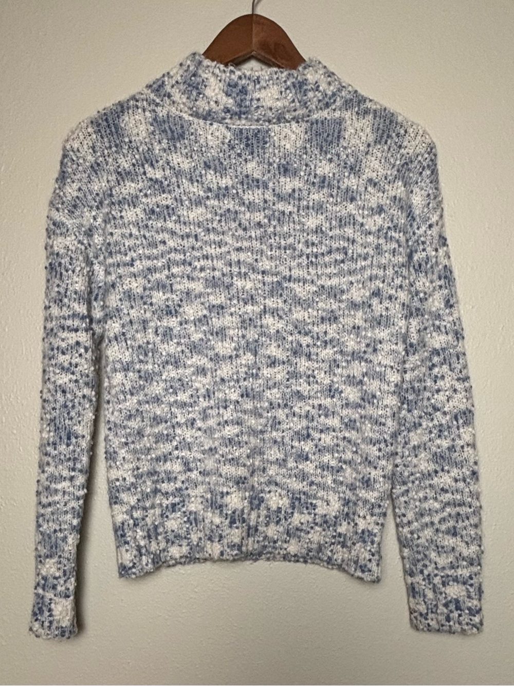 Blush & Bloom Small Cozy Blue & White Marled Sweater